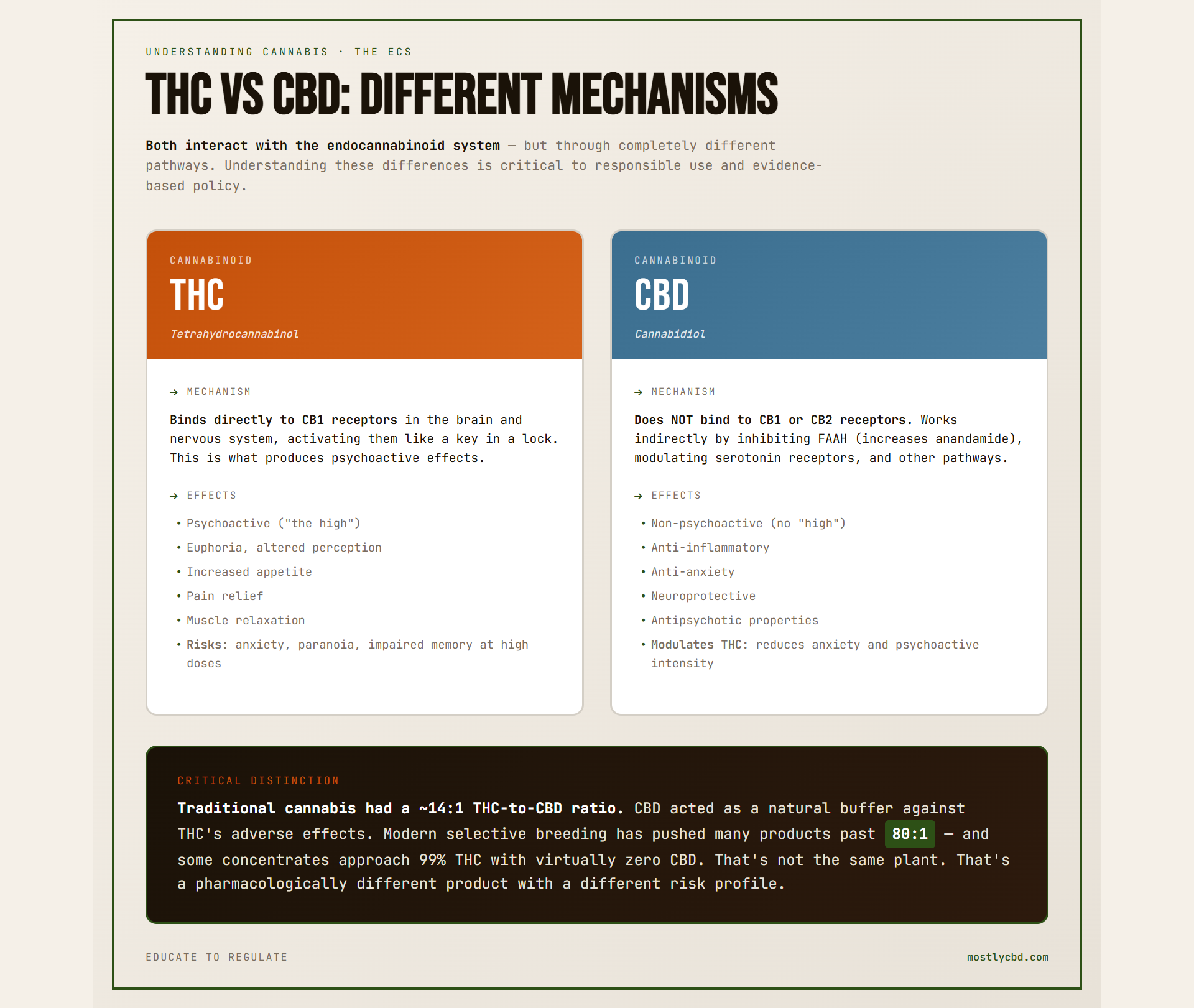 THC vs. CBD Mechanisms